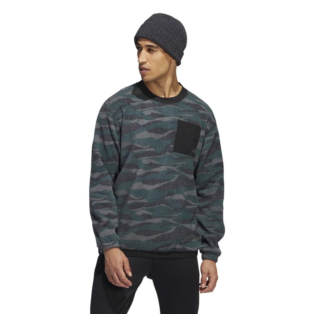 adidas Texture Print Crew Neck Golf Pullover HF6523 – Image 2