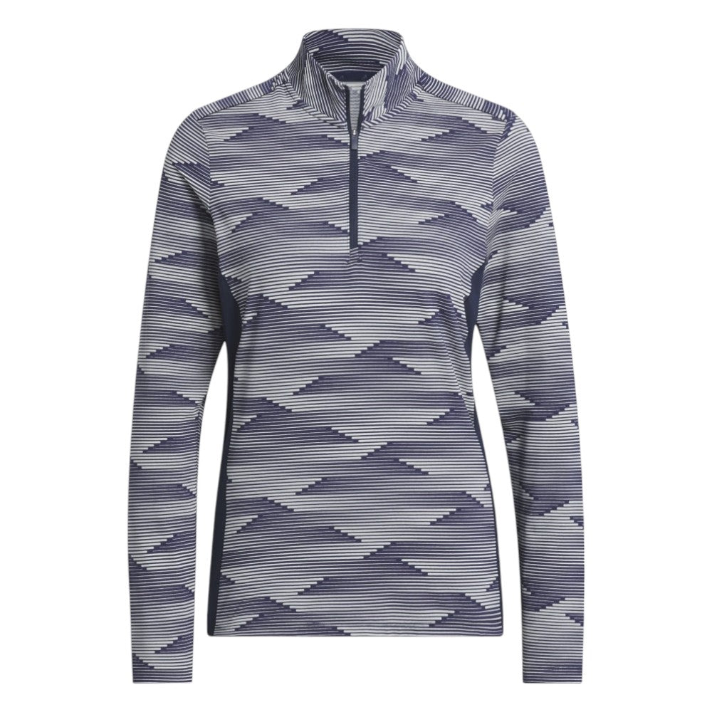 adidas Ladies Ultimate365 Printed Quarter-Zip Mock Golf Polo Shirt IM7886