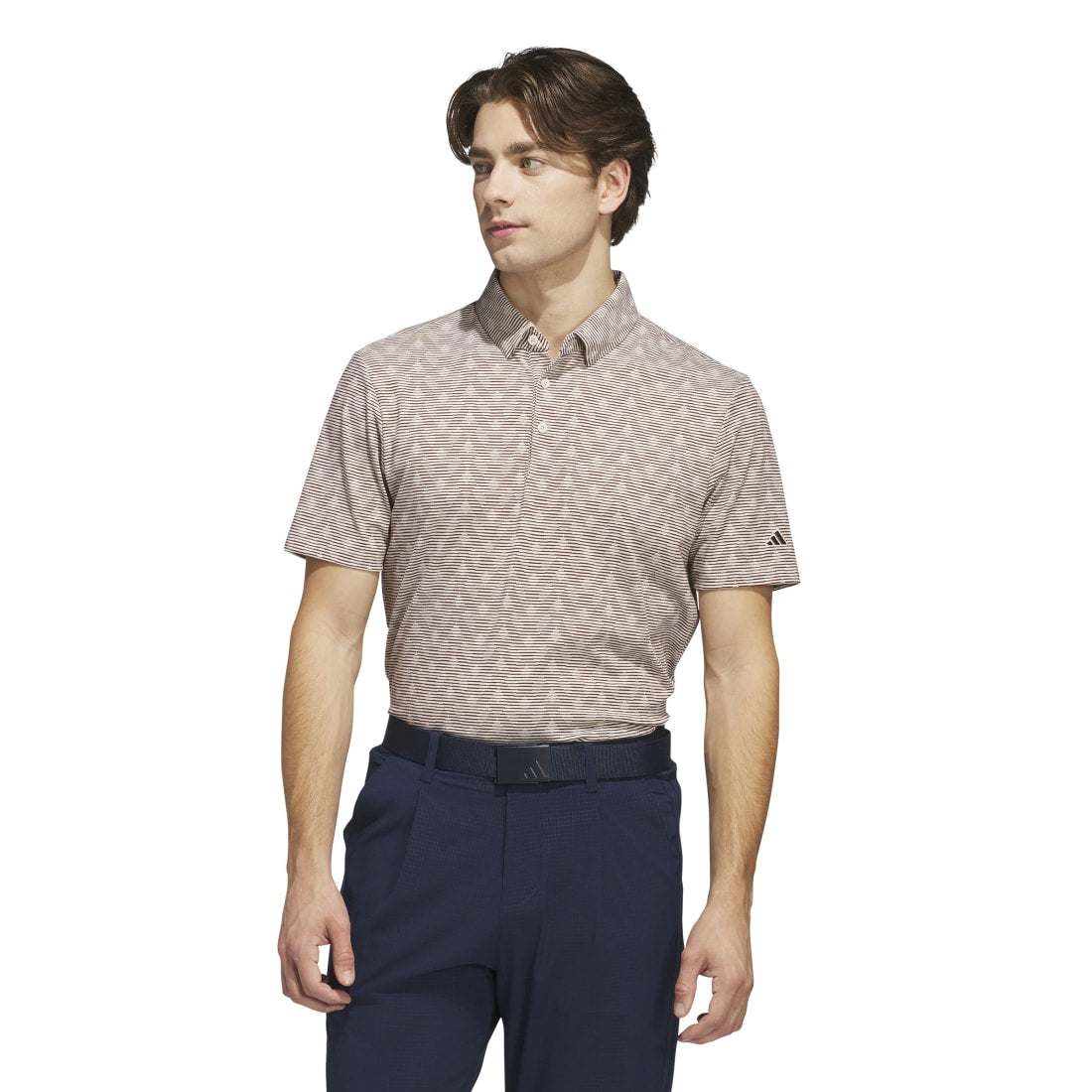 adidas Go-To Printed Stripe Golf Polo Shirt JF4931 – Image 2