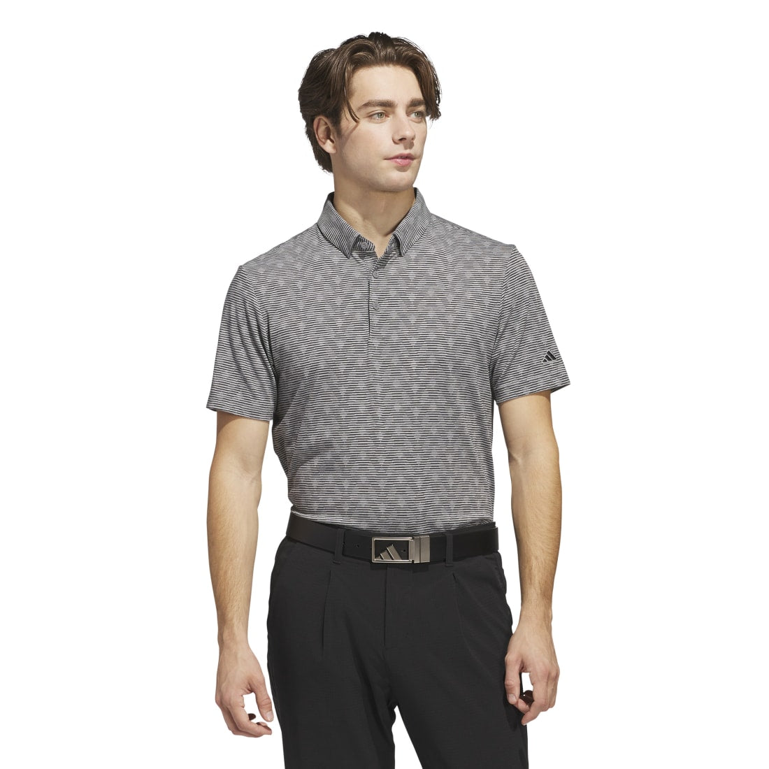 adidas Go-To Printed Stripe Golf Polo Shirt JF4932 – Image 2