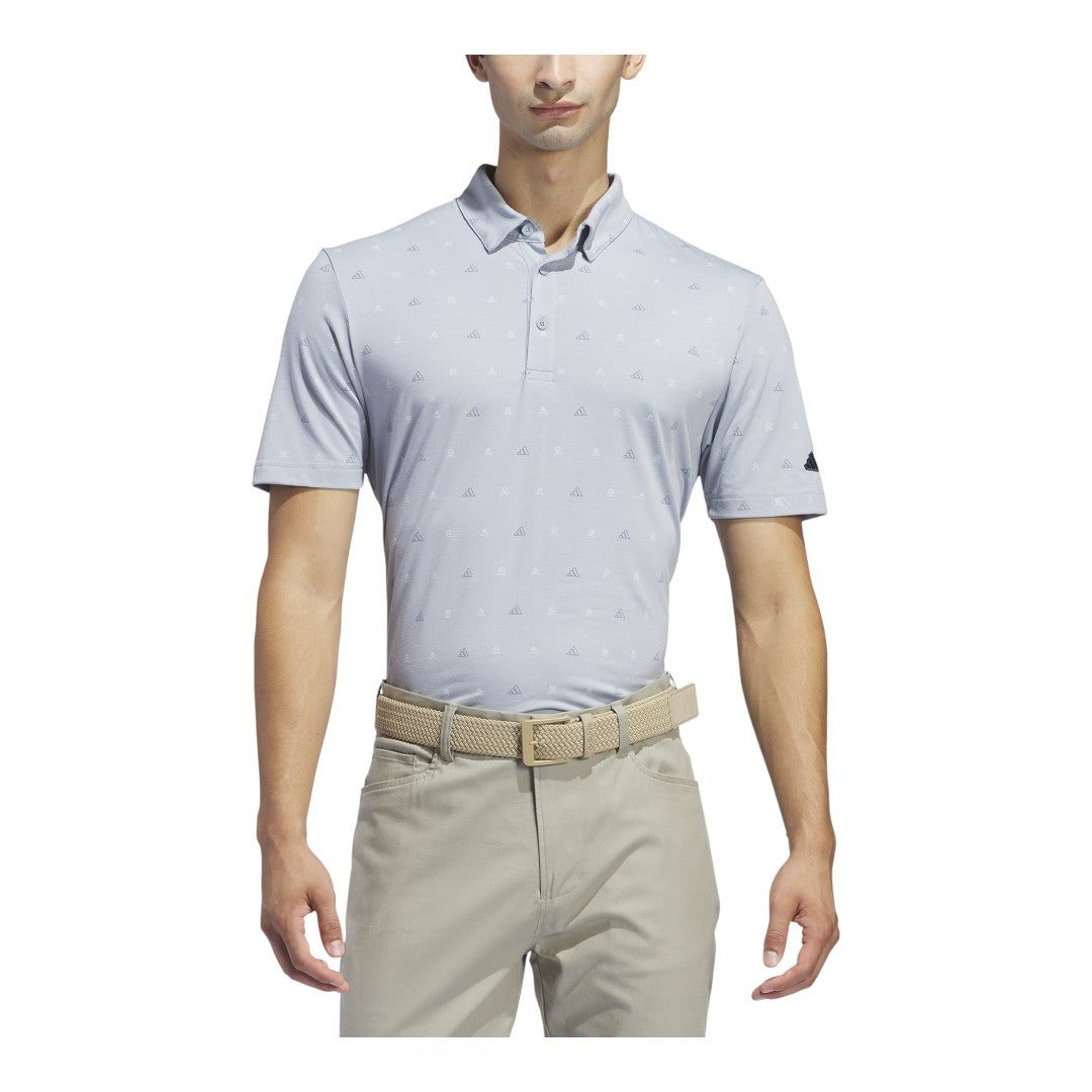 adidas Golf Go-To Mini-Crest Print Golf Polo Shirt IS7332 – Image 2