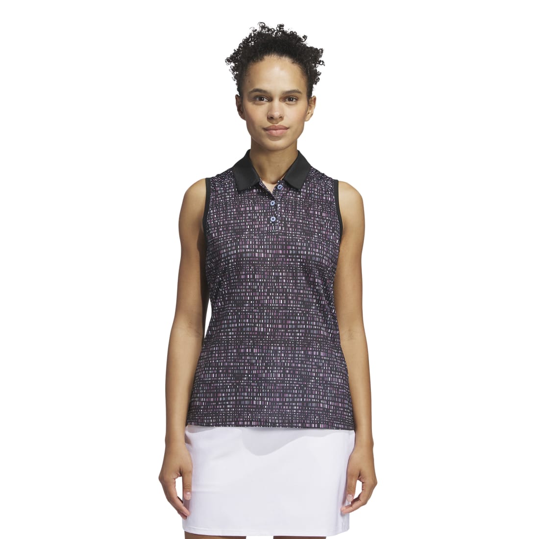adidas Ladies Ultimate365 Print Sleeveless Golf Polo Shirt IX3661 – Image 2