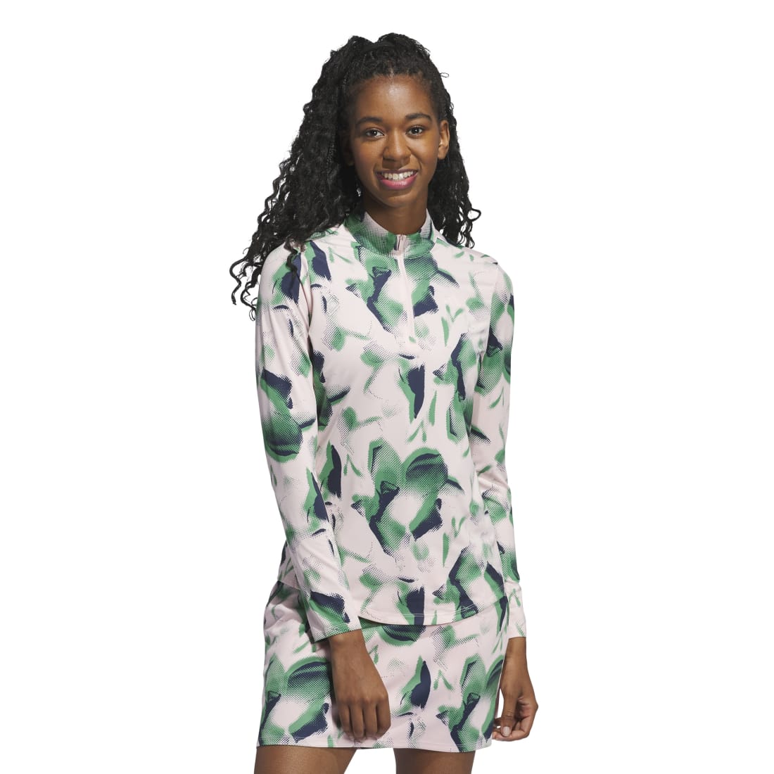 adidas Ladies Ultimate365 Printed 1/4 Zip Mid Layer IS9729 – Image 2