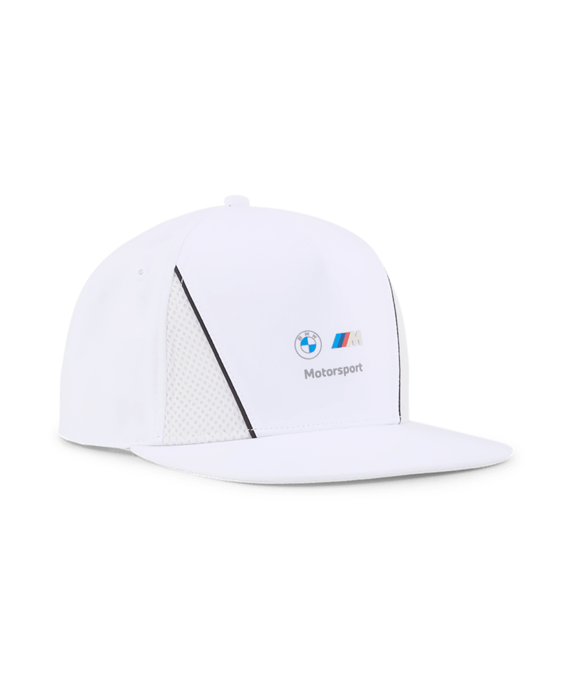 BMW "M" Motorsports Puma Flat Brim Hat - Black/White – Image 2
