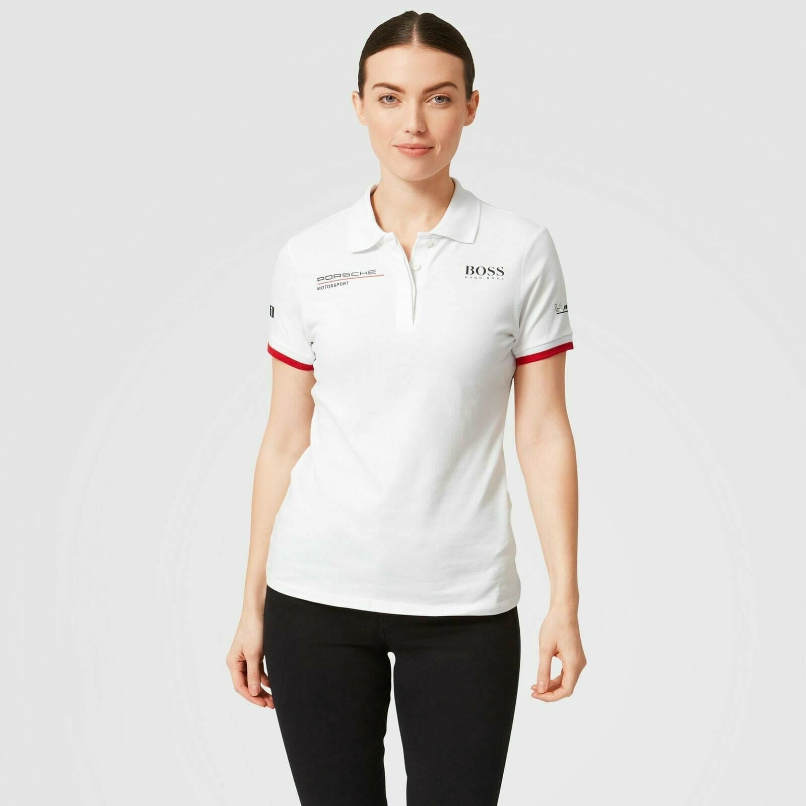Porsche Motorsport Women's White Team Polo w/Motorsport Kit – Image 6