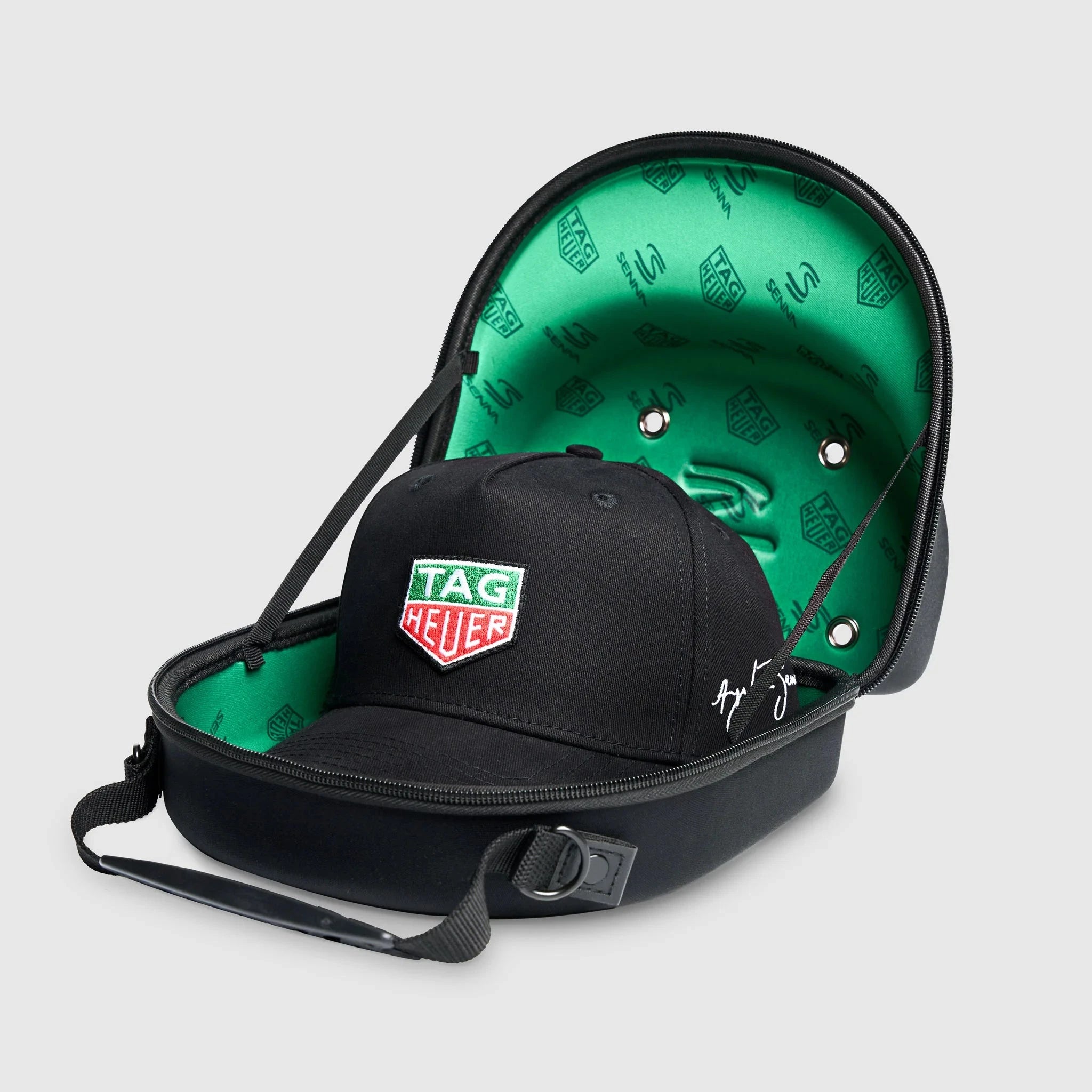 Ayrton Senna F1 x Tag Heuer 5 Panel Race Hat w/Hard Case - Black