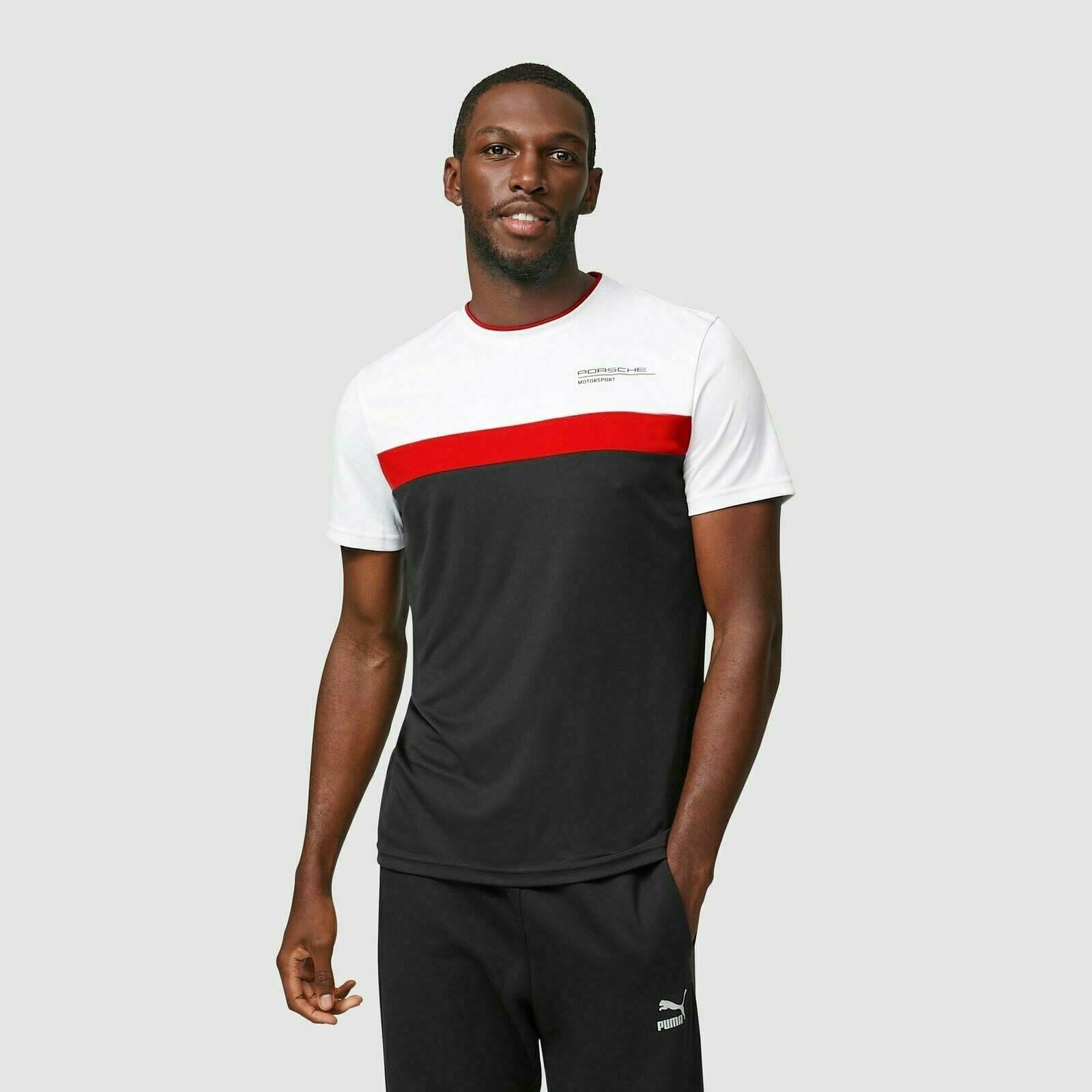 Porsche Motorsport Men's Color Block T-Shirt- Black – Image 3