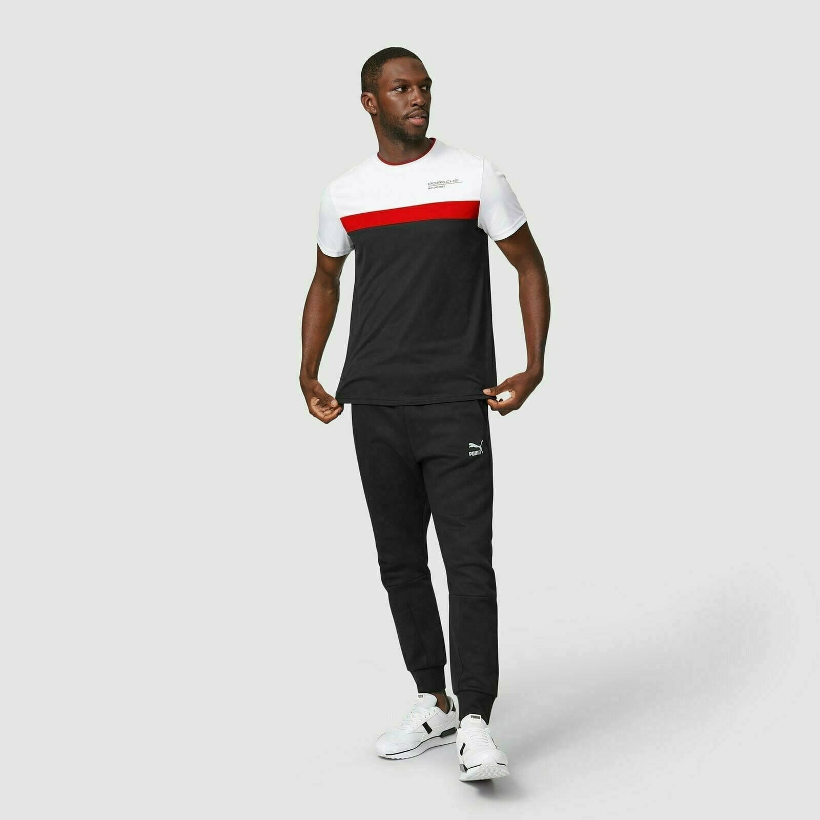 Porsche Motorsport Men's Color Block T-Shirt- Black – Image 6