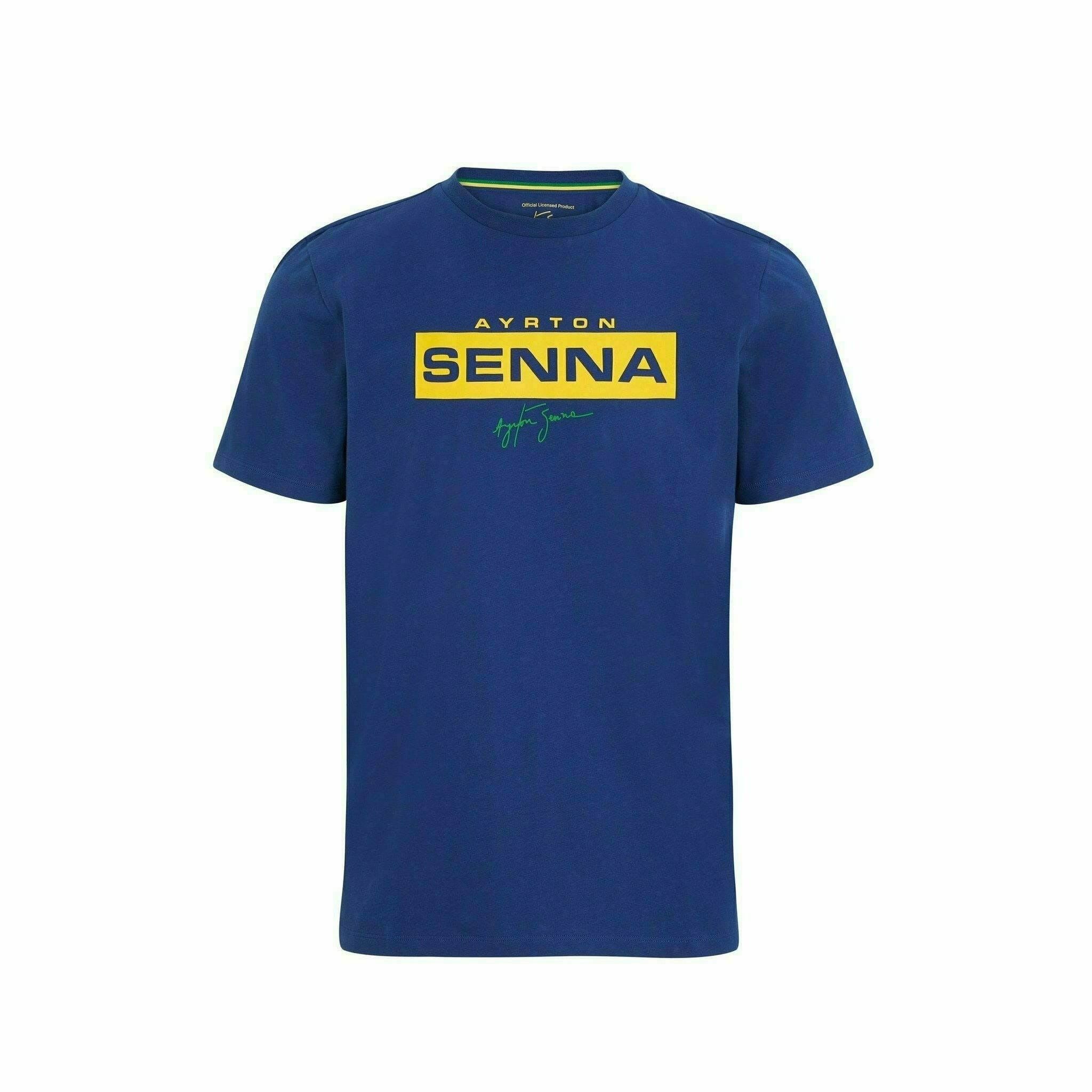 Ayrton Senna Fanwear Logo T-Shirt - Navy/Green/Yellow – Image 2