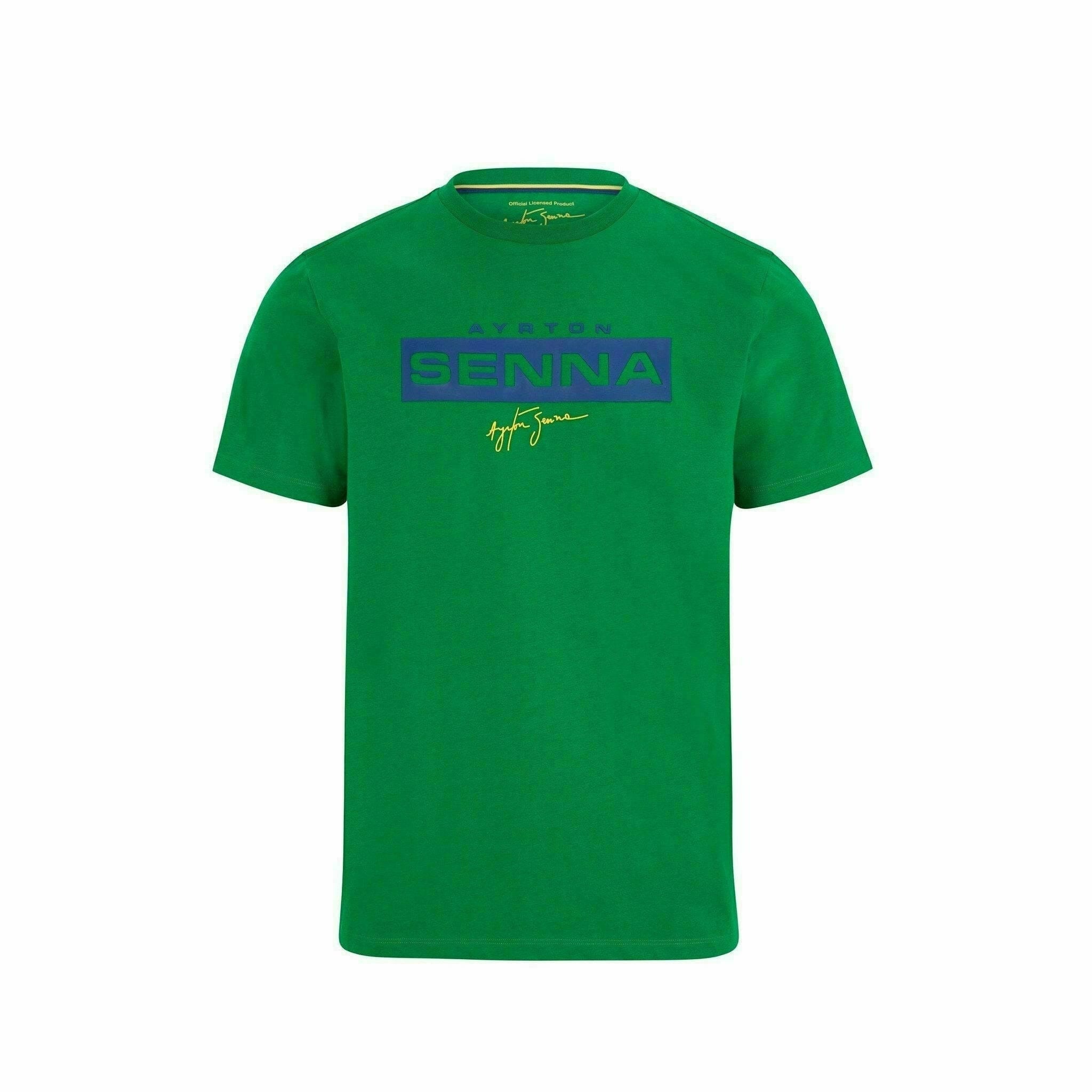 Ayrton Senna Fanwear Logo T-Shirt - Navy/Green/Yellow – Image 3