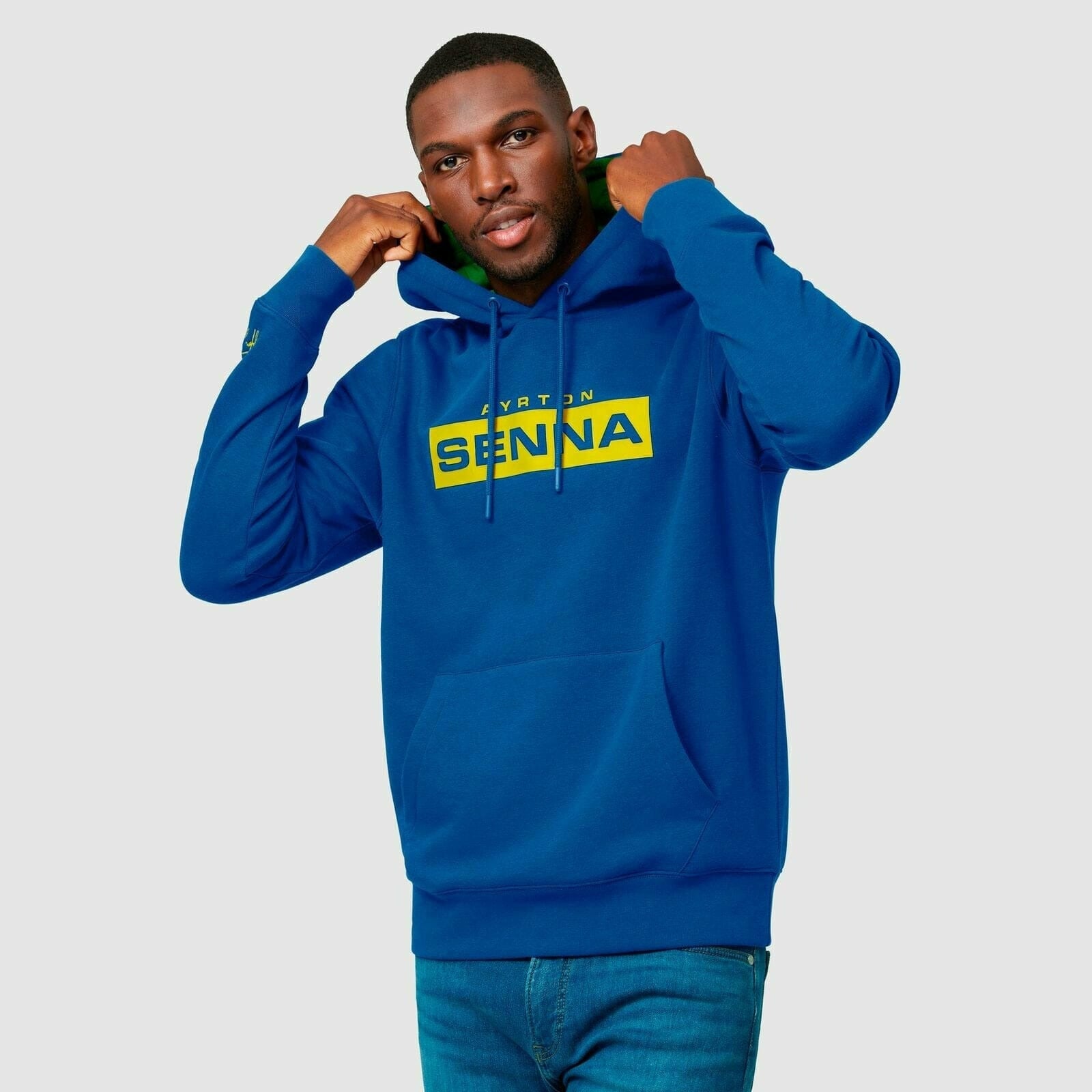 Ayrton Senna Men's Fanwear Logo Hoody- Navy – Image 3