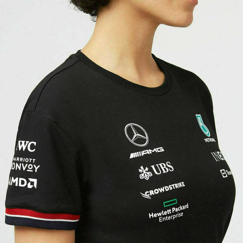 Mercedes Benz AMG Petronas F1 Women's Driver T-Shirt - Black/White – Image 4
