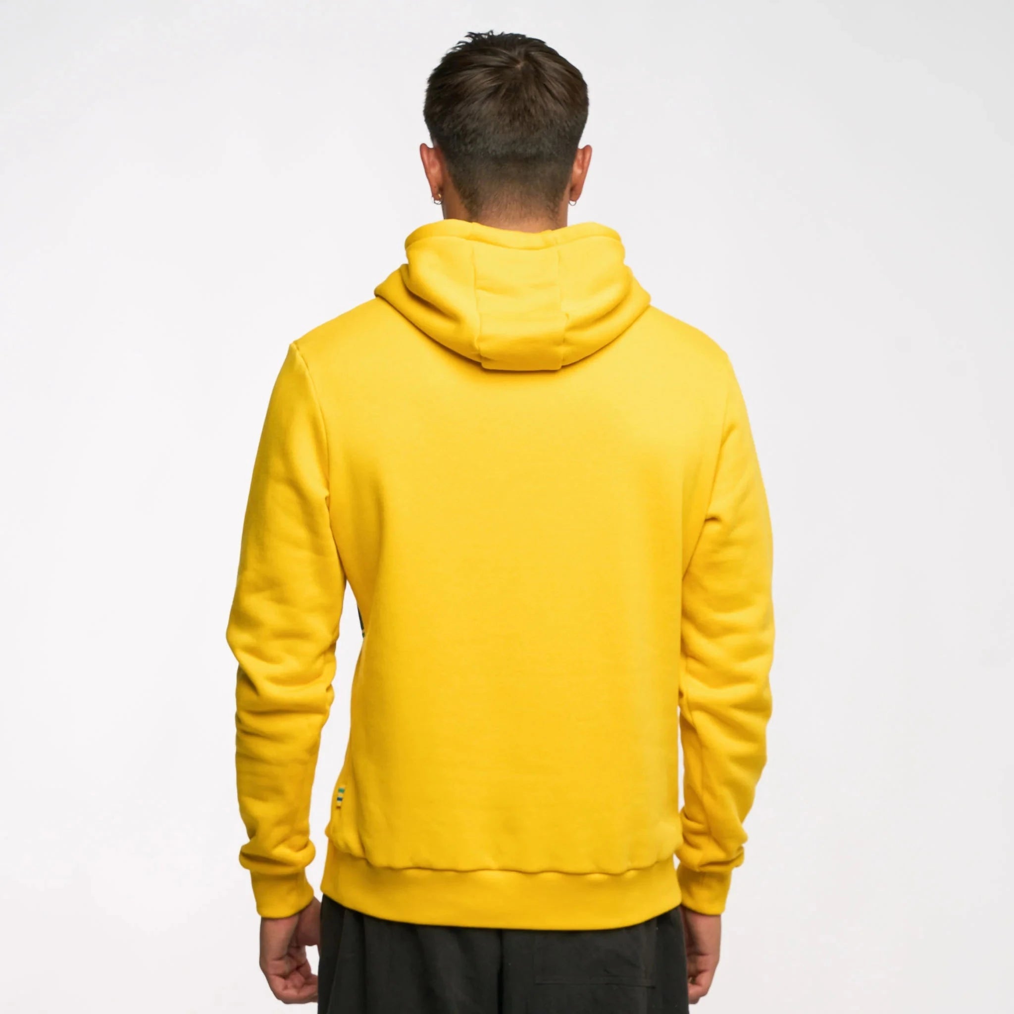 Ayrton Senna F1 Stripe Pullover Hoodie - White/Yellow – Image 4