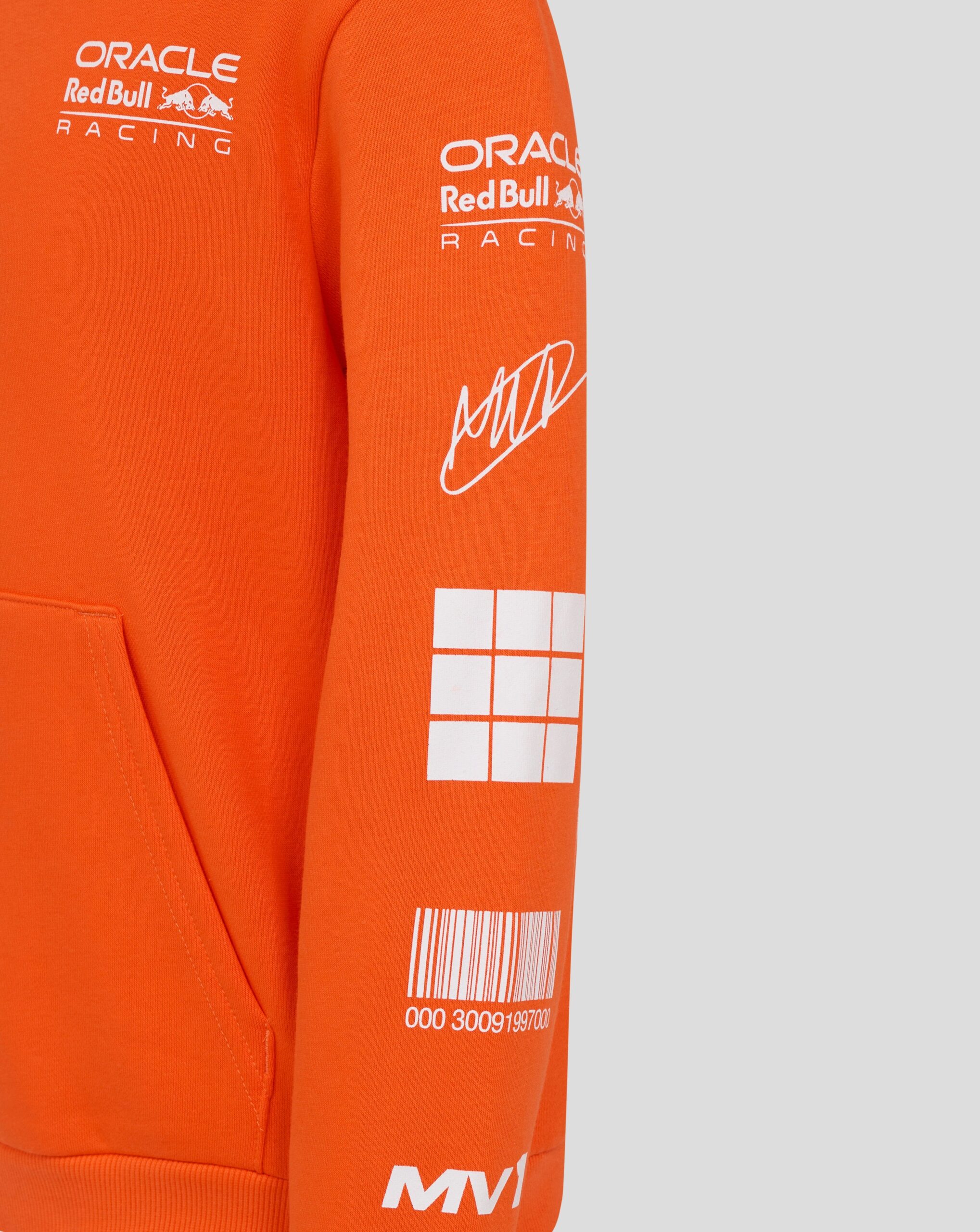 Red Bull Racing F1 Kids Max Verstappen Puzzle Pullover Hoodie - Youth Exotic Orange – Image 3
