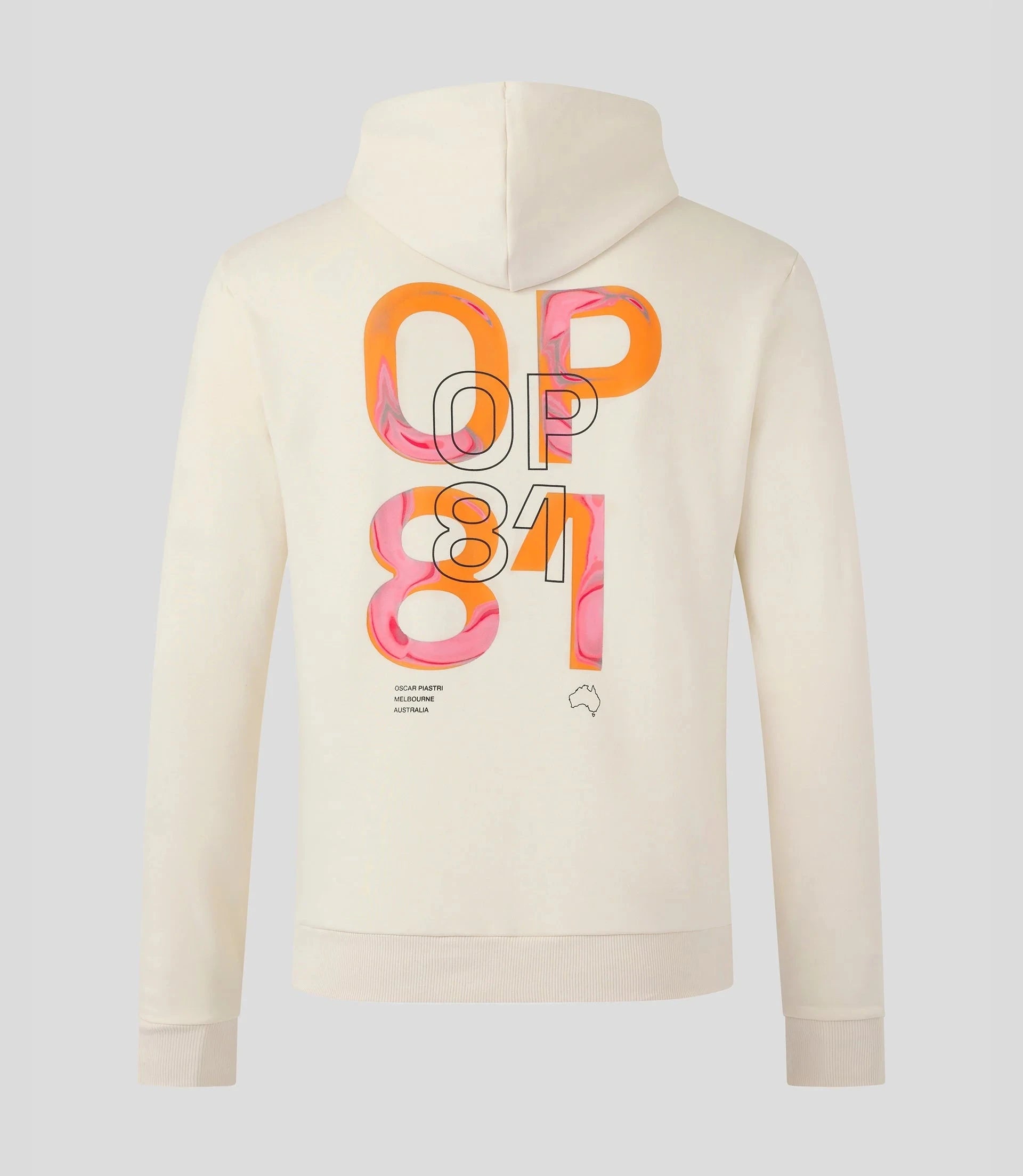 McLaren F1 Men's Oscar Piastri Driver Hoodie - Egret/Caviar Black – Image 3