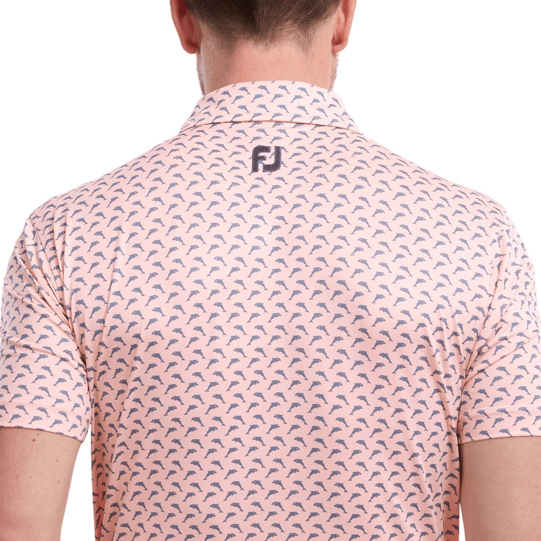FootJoy Leaping Dolphins Print Lisle Golf Shirt 88352 – Image 5