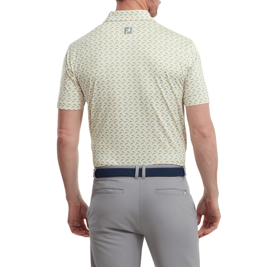 FootJoy Leaping Dolphins Print Lisle Golf Shirt 88354 – Image 4