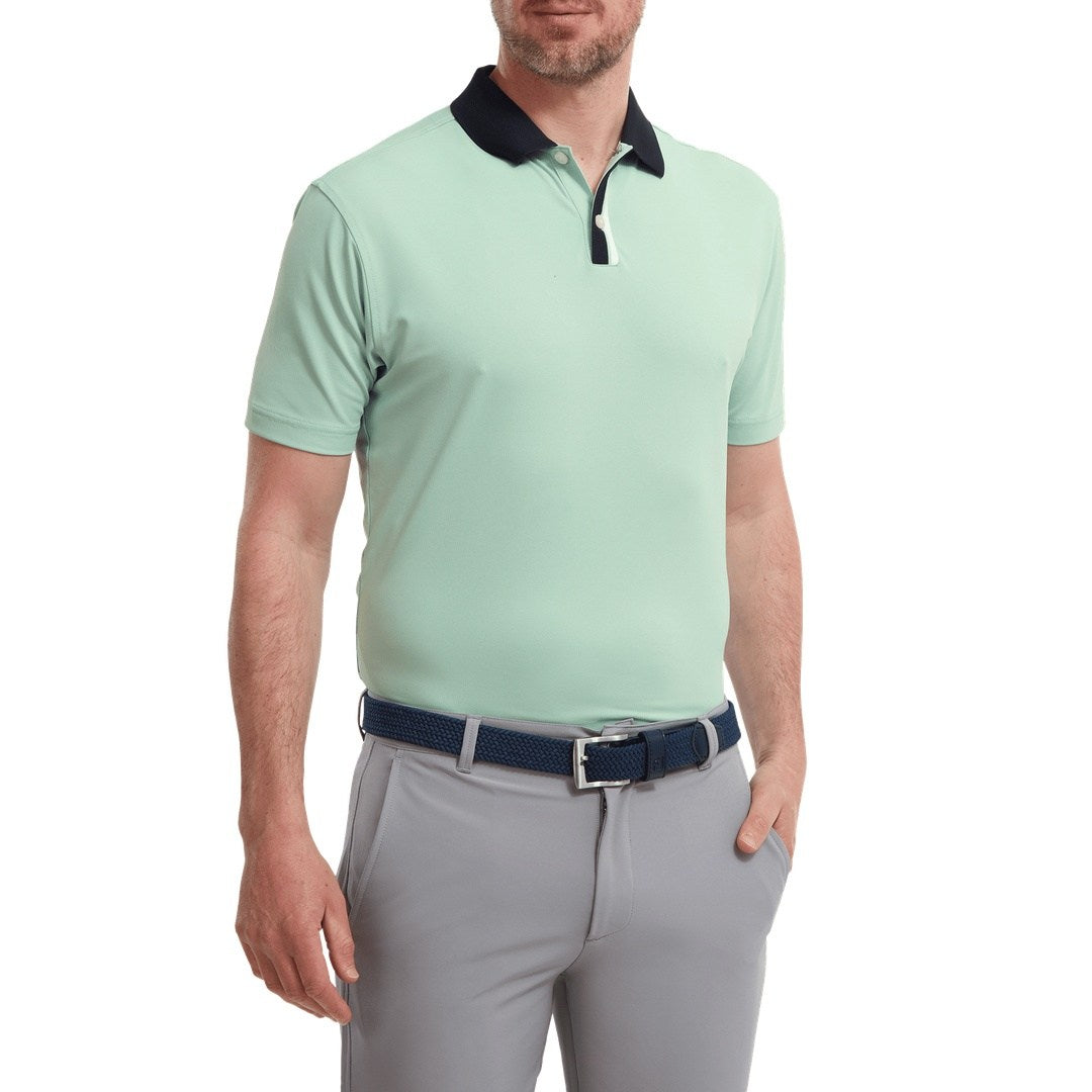 FootJoy Solid Stripe Placket Pique Golf Shirt 88380 – Image 4