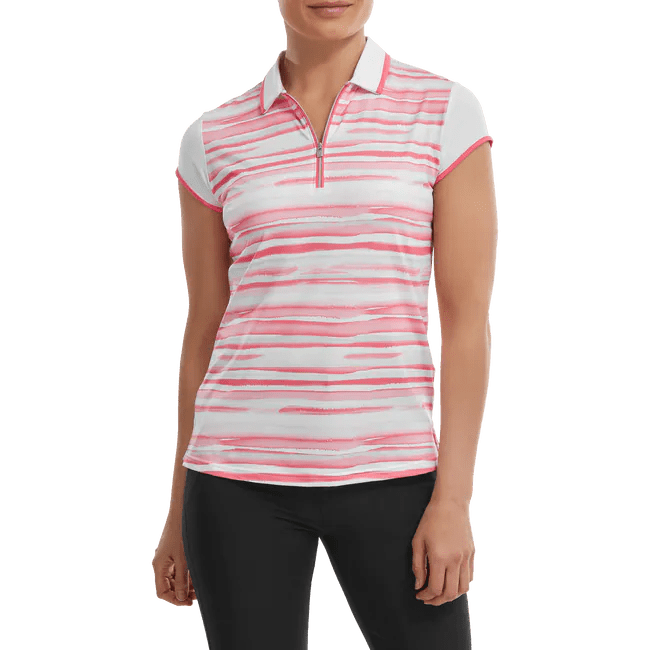 FootJoy Ladies Cap Sleeve Colour Block Lisle Golf Polo Shirt 88466 – Image 5
