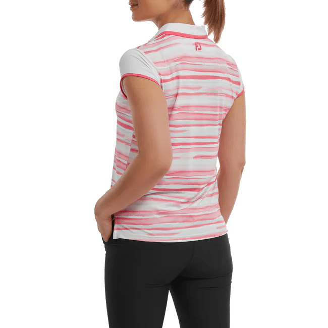 FootJoy Ladies Cap Sleeve Colour Block Lisle Golf Polo Shirt 88466 – Image 4