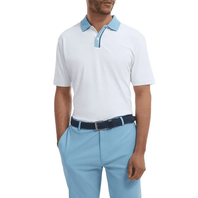 FootJoy Solid Stripe Placket Pique Golf Shirt 88382 – Image 4
