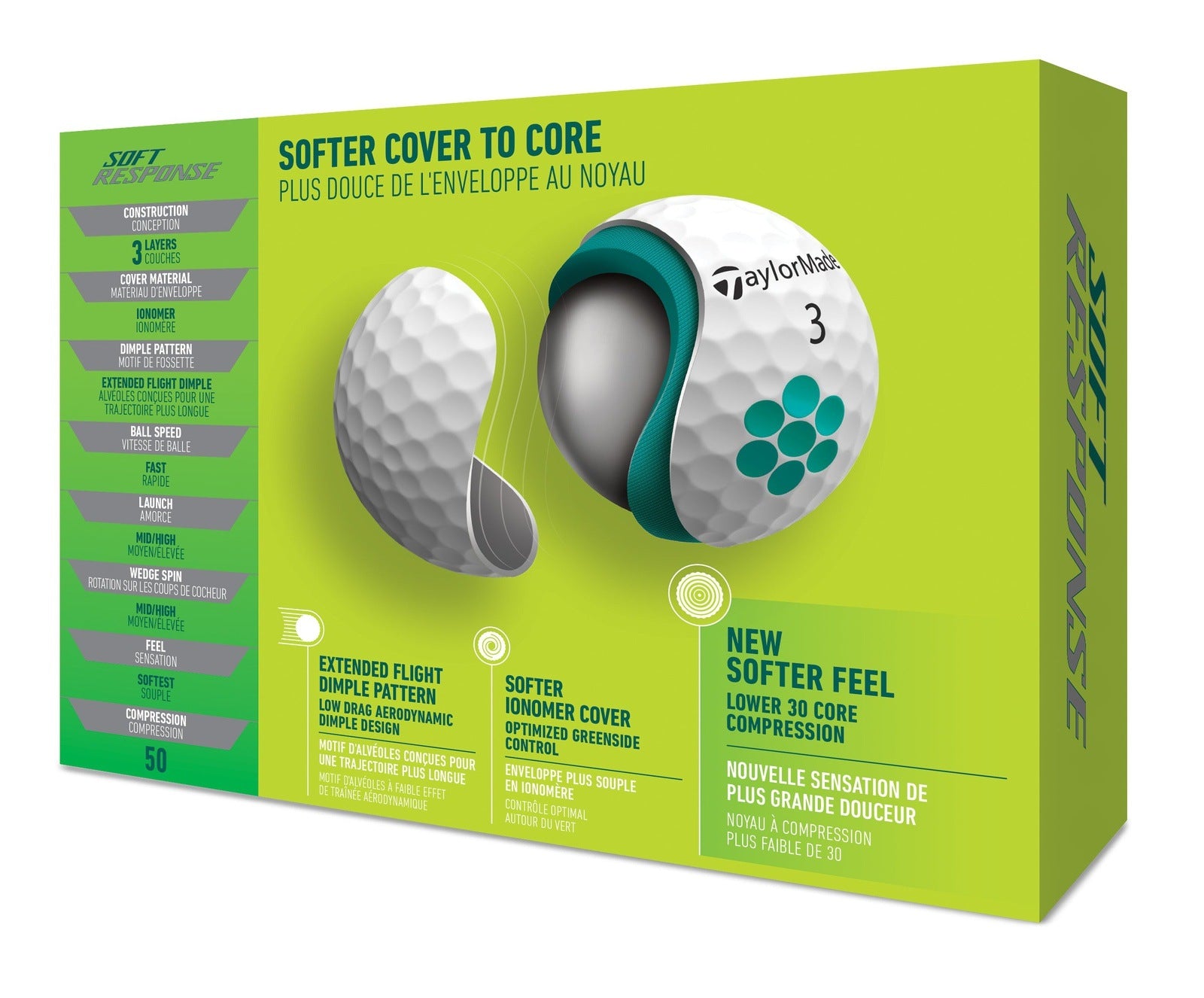 TaylorMade Soft Response Golf Balls | White – Image 3